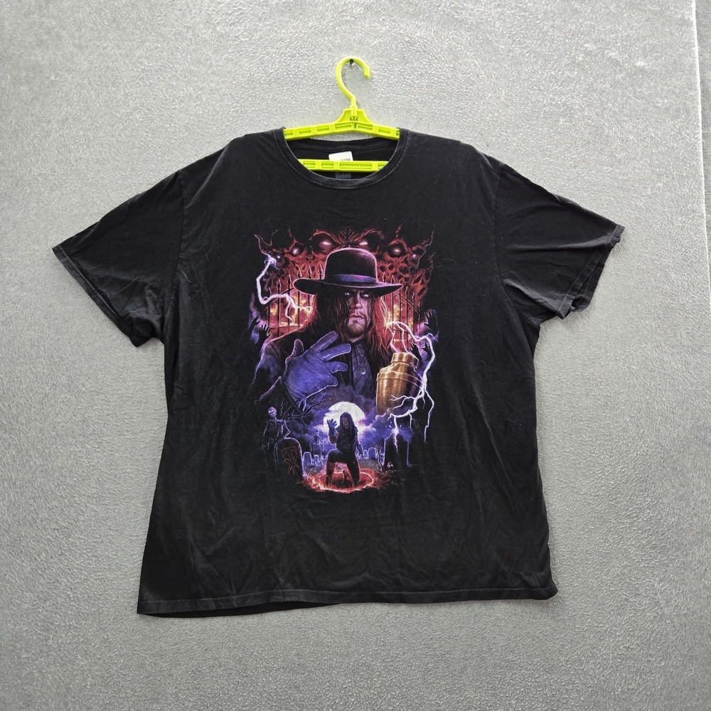 WWE Men Shirt 2X Black Graphic The Undertaker Logo Short Sleeve
